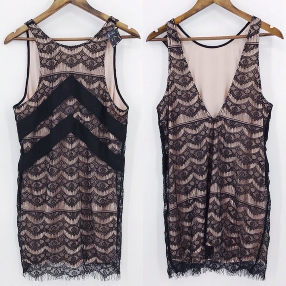 β¨HPβ¨ Nasty Gal Lace Fringe Sleeveless Shift Dress - Picture 2 of 8